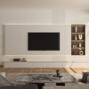 Comodidad Blanca Media Wall
