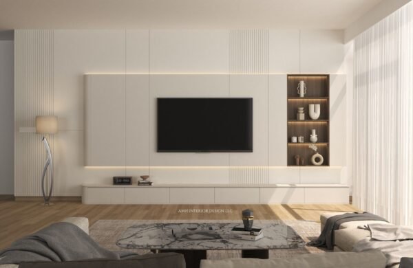Comodidad Blanca Media Wall