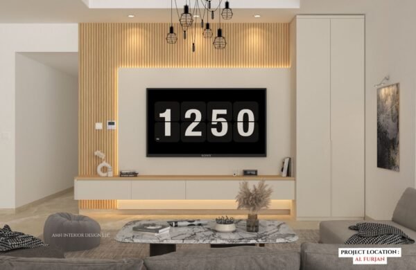 WHITE ASH OAK TV UNIT WALL