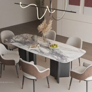 Dining table and wall