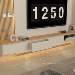 WHITE ASH OAK TV UNIT WALL - Image 4