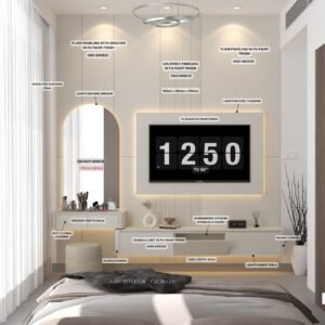 WHITE HEATHER TV UNIT WALL + DRESSER WALL - Image 4
