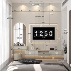 WHITE HEATHER TV UNIT WALL + DRESSER WALL - Image 5